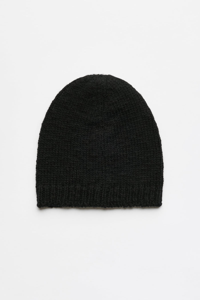 CLASSIC BEANIE / SLUB TWISTED BLACK WOOL [Scheduled for Winter 2026/2027 Arrival]