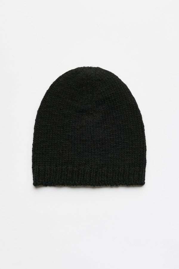 CLASSIC BEANIE / SLUB TWISTED BLACK WOOL [Scheduled for Winter 2026/2027 Arrival]