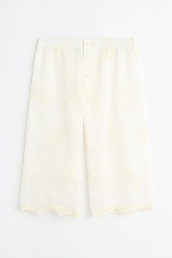 FRILL SHORTS / IVORY BLOOM ETHEREAL VELI