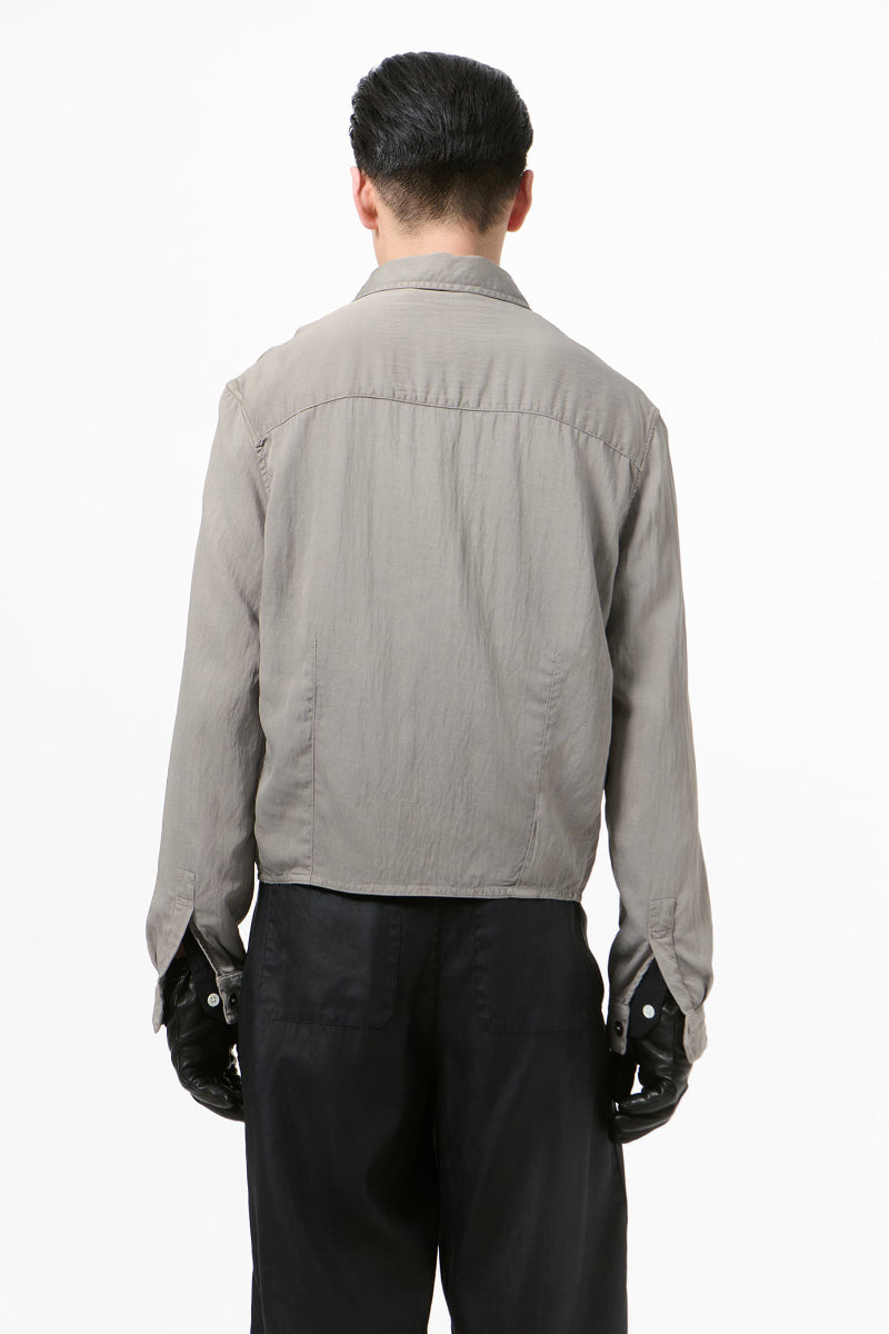SIFT ZIP SHIRT / WARM GRAVEL WARMTH VISCOSE