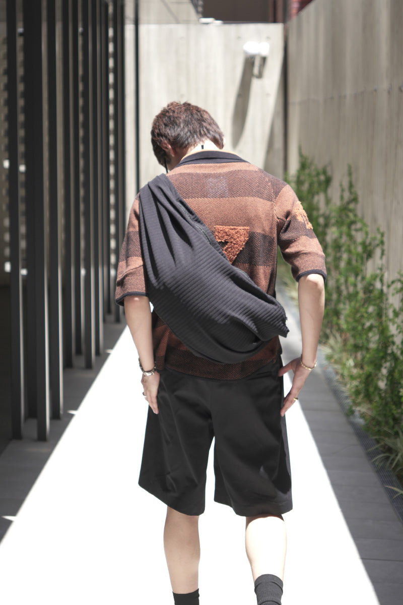 PLEATED ADJUSTABLE MULTI-FUNCTION HOBO BAG / BLACK