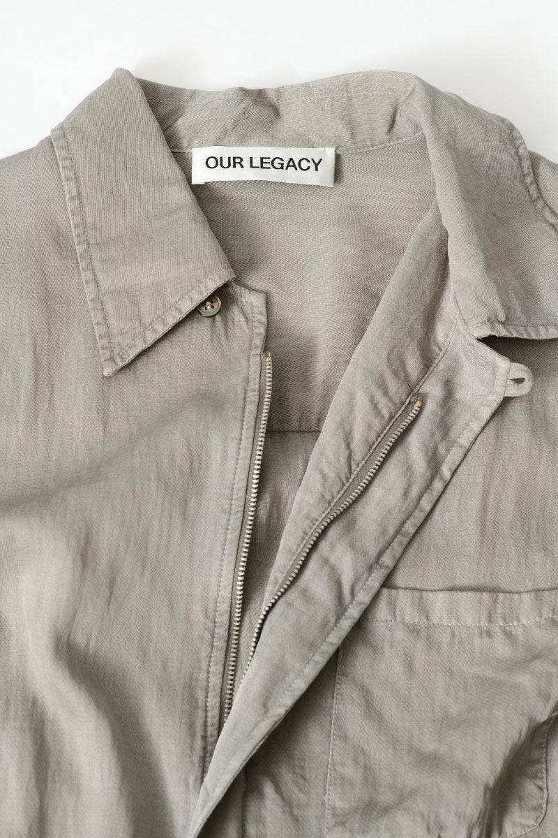SIFT ZIP SHIRT / WARM GRAVEL WARMTH VISCOSE