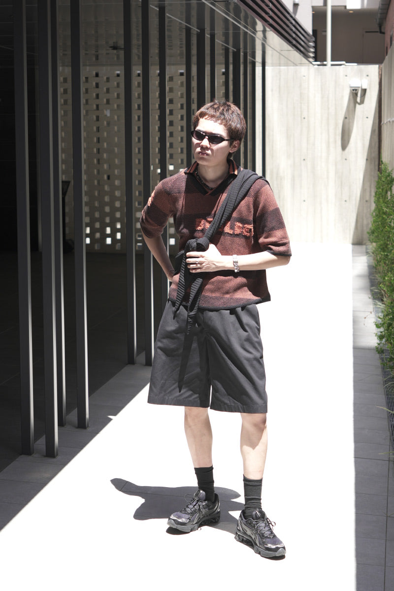 BOULDER LINE POLO SHIRT / RUST BROWN