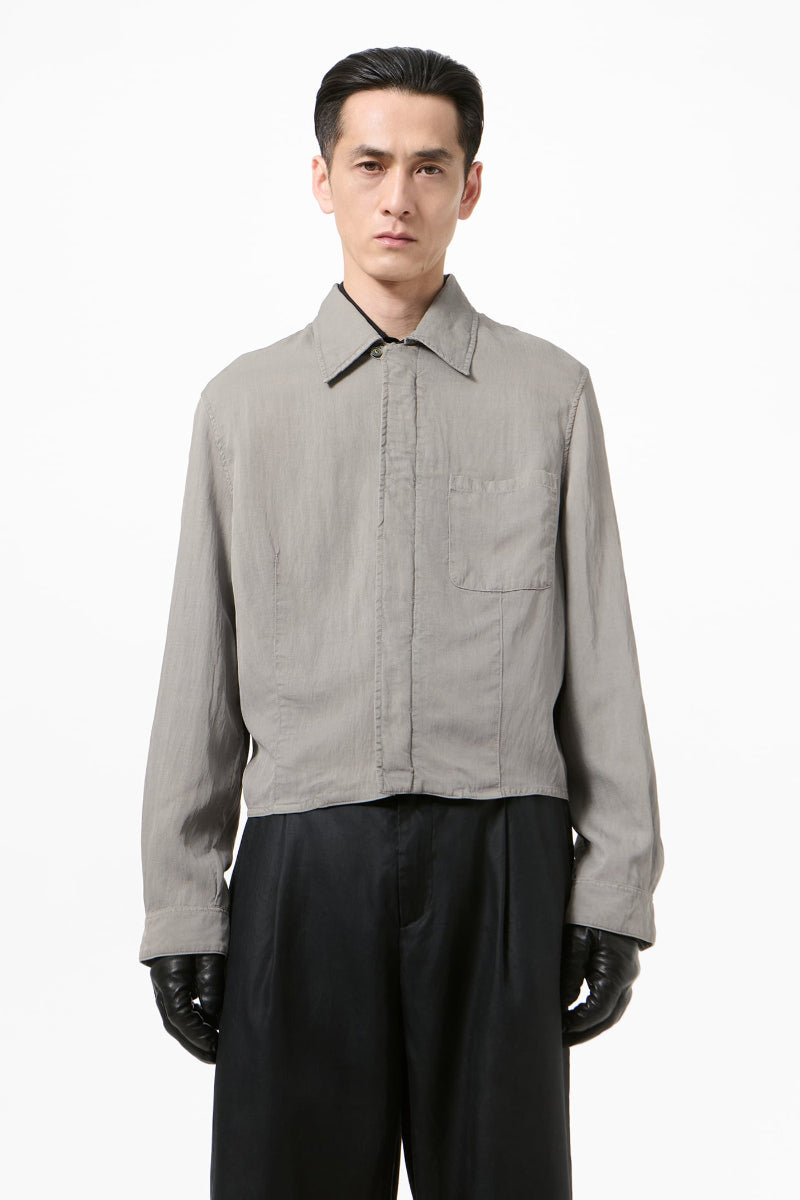 SIFT ZIP SHIRT / WARM GRAVEL WARMTH VISCOSE
