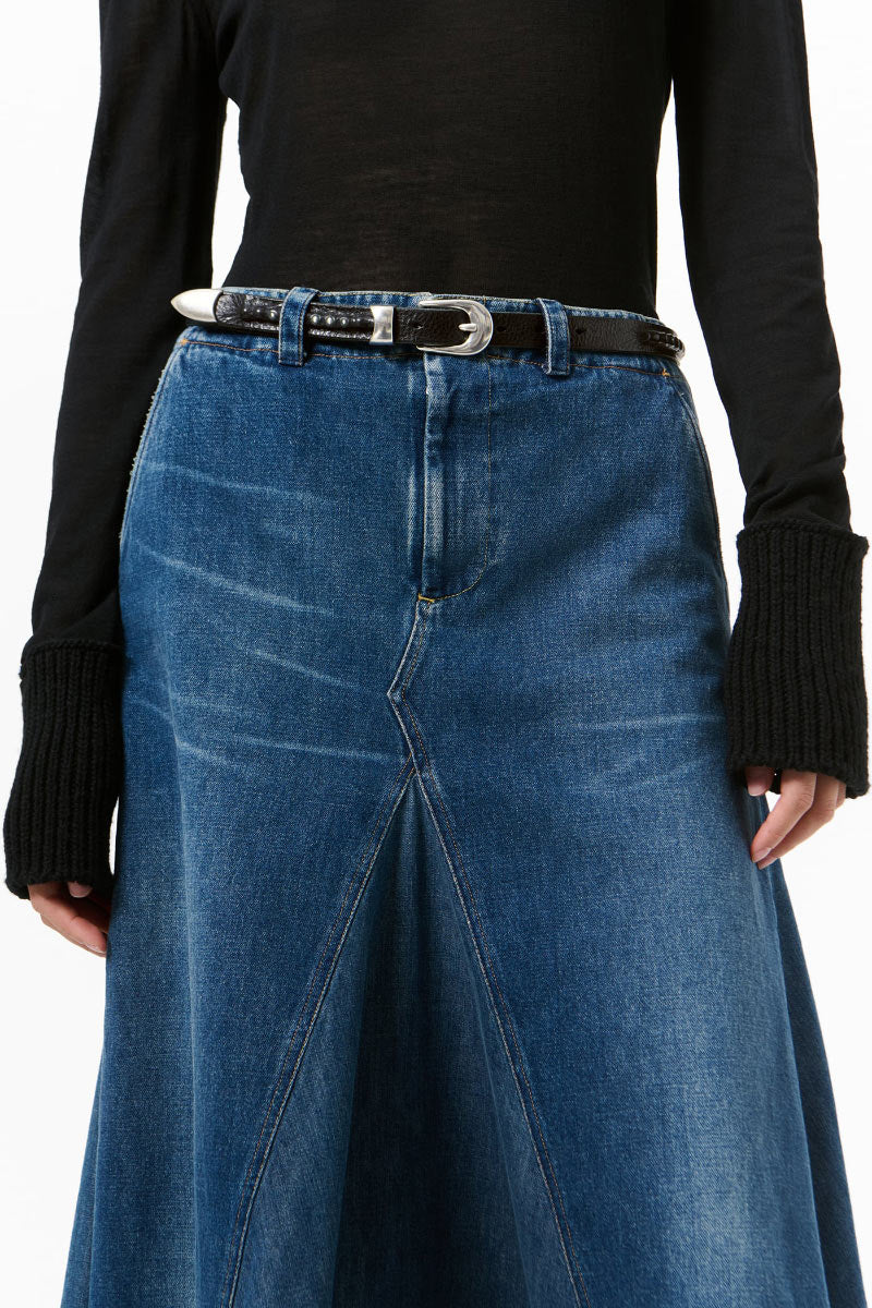 2CM BULLET CHAIN BELT / BLACK LEATHER [26AW Arrival]