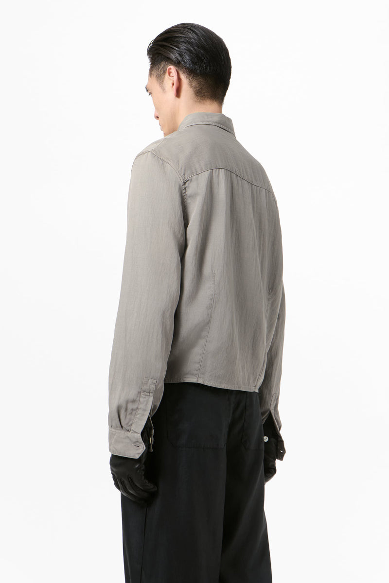 SIFT ZIP SHIRT / WARM GRAVEL WARMTH VISCOSE