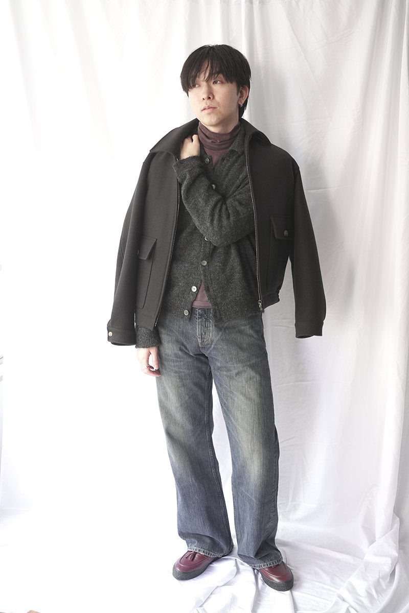OUR LEGACY | EVENING POLO / CHARCOAL MELANGE FUZZY ALPACA