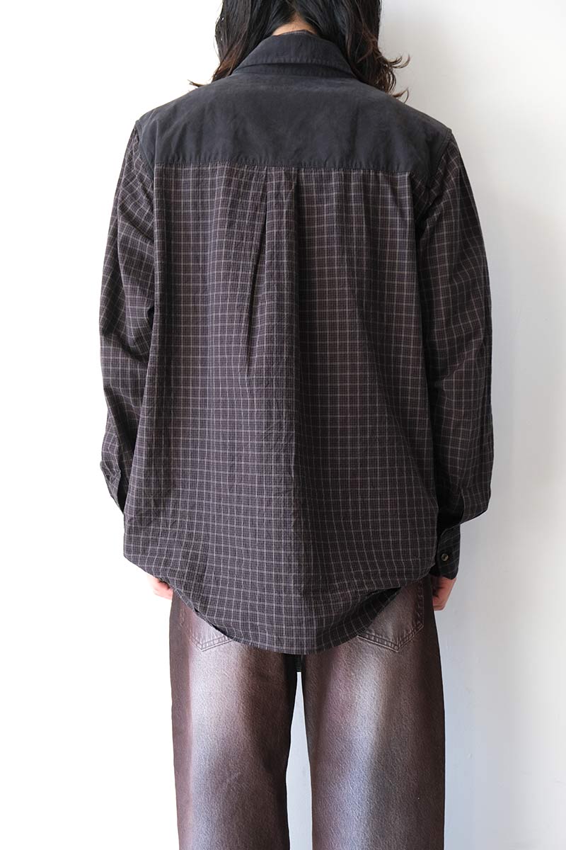 DOUBLE BORROWED SHIRT / BLACK FAUX LUMBERJACK CHECK [20%OFF]