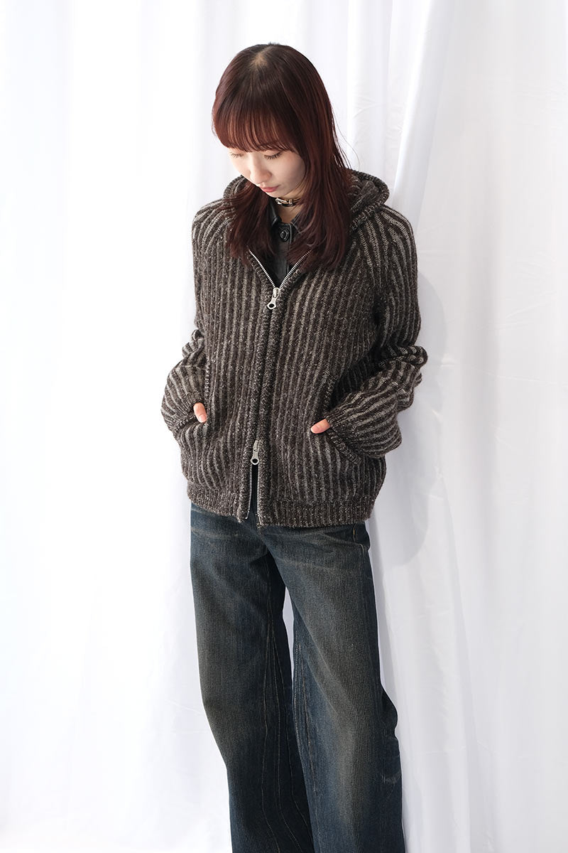 LEVEL HOOD / VANISE BROWN STRIPE ISELS WOOL [20%OFF]