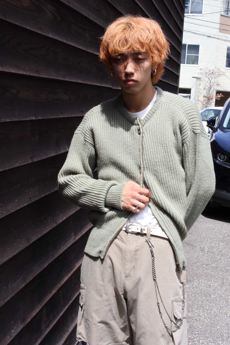 ZIP WRAP CARDIGAN / REFINED GREEN QUOTIDIAN WOOL