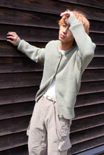 Load image into Gallery viewer, ZIP WRAP CARDIGAN / REFINED GREEN QUOTIDIAN WOOL