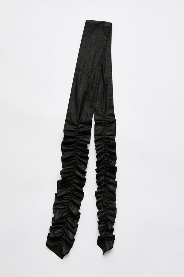 GATHERED TIE / BLACK INK CHINTZED MUSSOLA [20%OFF]