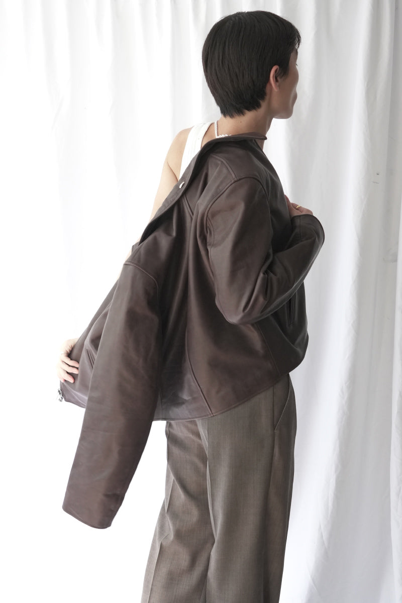MINI JACKET / MATTED BROWN WAXED BOVINE [Expected to arrive in Autumn/Winter 2026]
