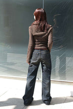 Load image into Gallery viewer, SLIM ZIP LONGSLEEVE / BROWN SPARSE BUCKLE WEAVE
