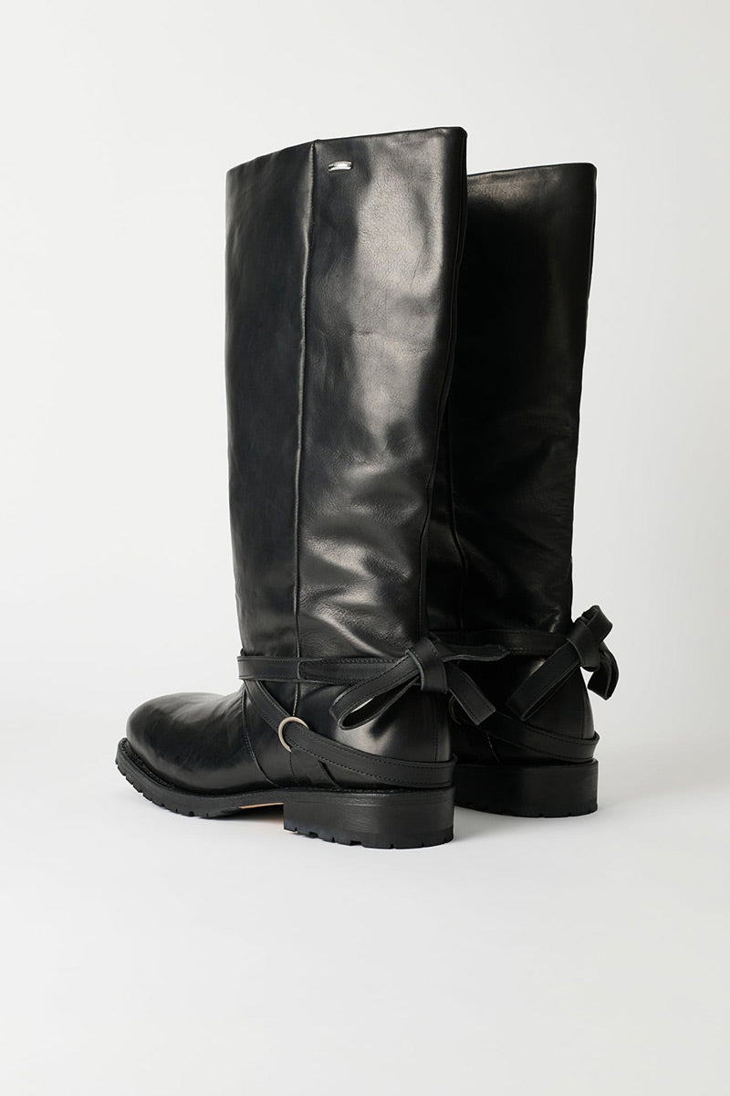 OUR LEGACY | HIGH ENGINE BOOT / BLACK TENSILE CATTLE HIDE レザー