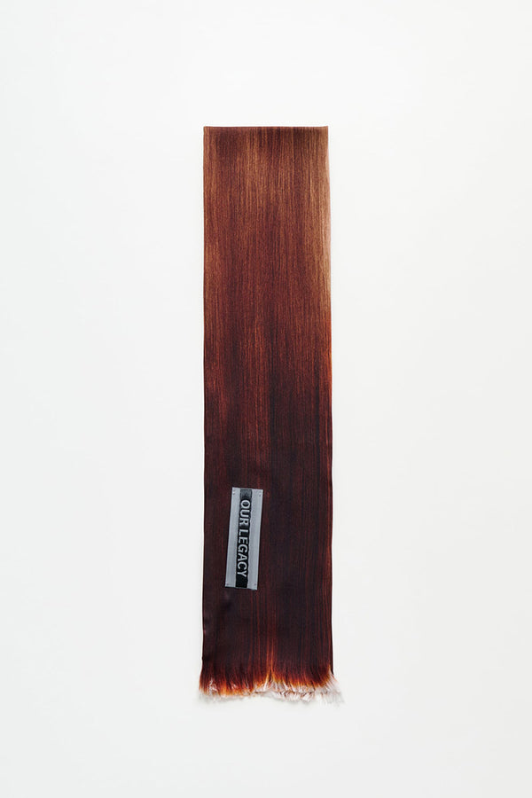 LONG HAIR SCARF / BRUNETTE SILK SATIN