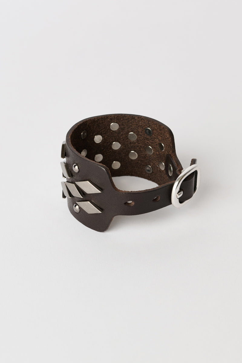 ABSTRACT SNAKE BRACELET / OILY BROWN COWHIDE [Scheduled to arrive in Autumn/Winter 2026]