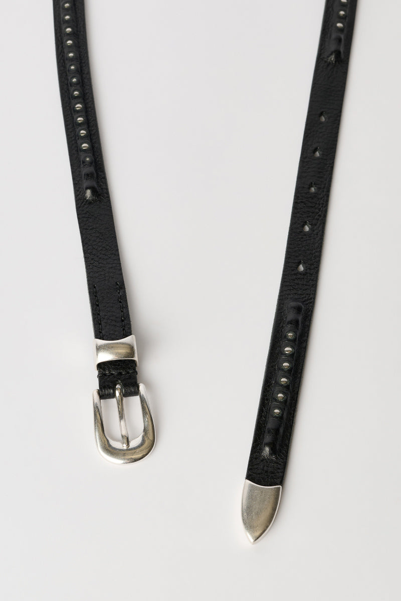 2CM BULLET CHAIN BELT / BLACK LEATHER [26AW入荷予定］