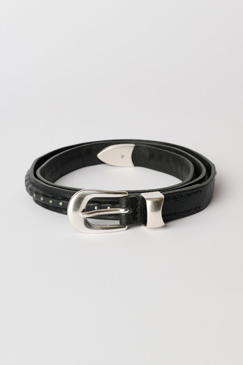 2CM BULLET CHAIN BELT / BLACK LEATHER [26AW入荷予定］