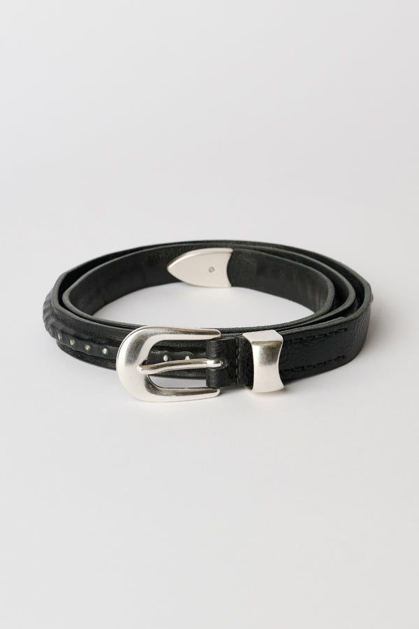 2CM BULLET CHAIN BELT / BLACK LEATHER [26AW入荷予定］
