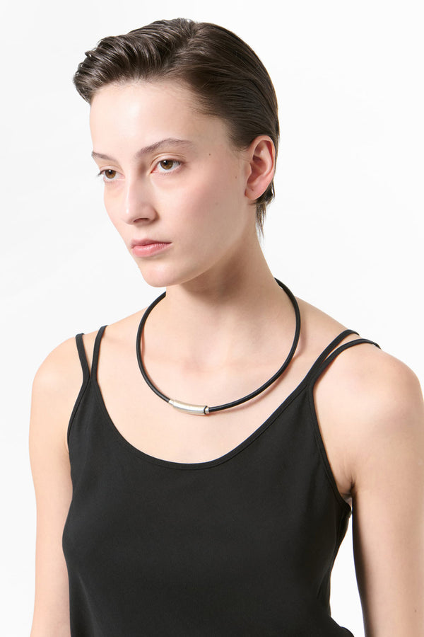 UDON NECKLACE / BLACK LEATHER [Scheduled for 26AW arrival]