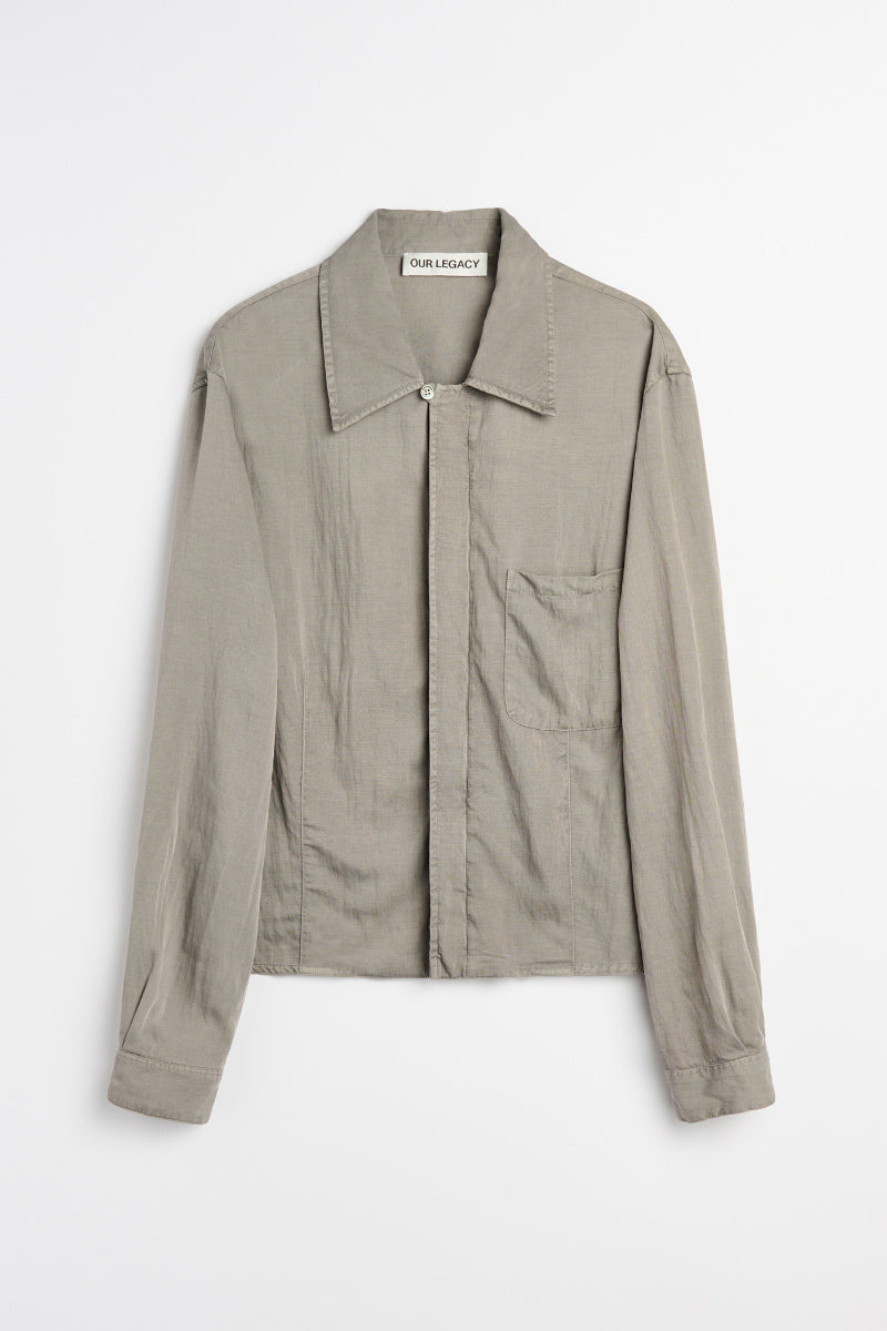 SIFT ZIP SHIRT / WARM GRAVEL WARMTH VISCOSE
