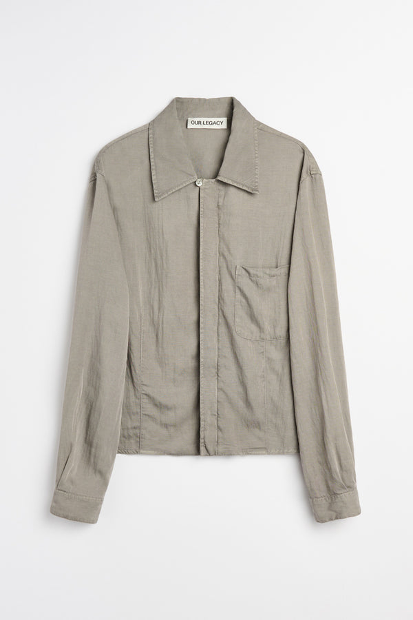 SIFT ZIP SHIRT / WARM GRAVEL WARMTH VISCOSE