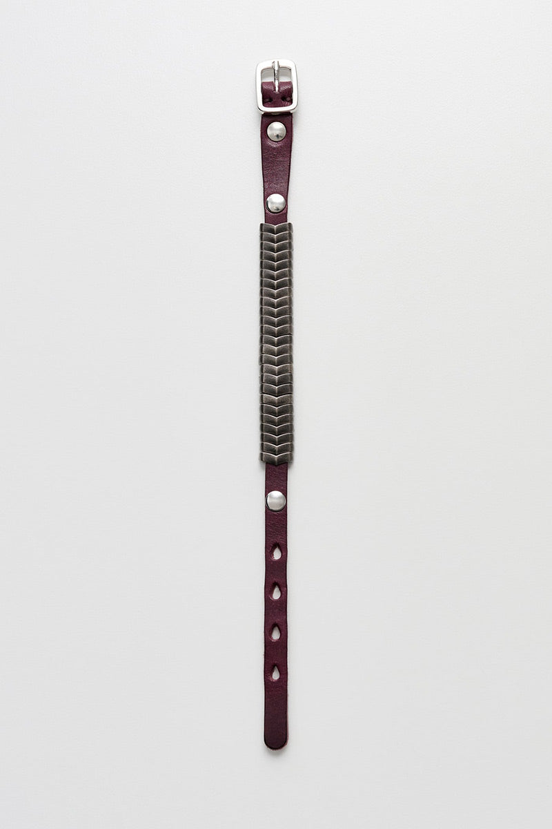 SPINE BRACELET / SHADOW BERRY LEATHER