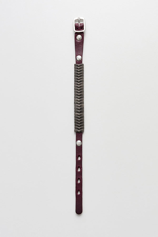 SPINE BRACELET / SHADOW BERRY LEATHER