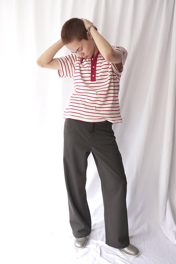 POCKET POLO / RED STRIPE