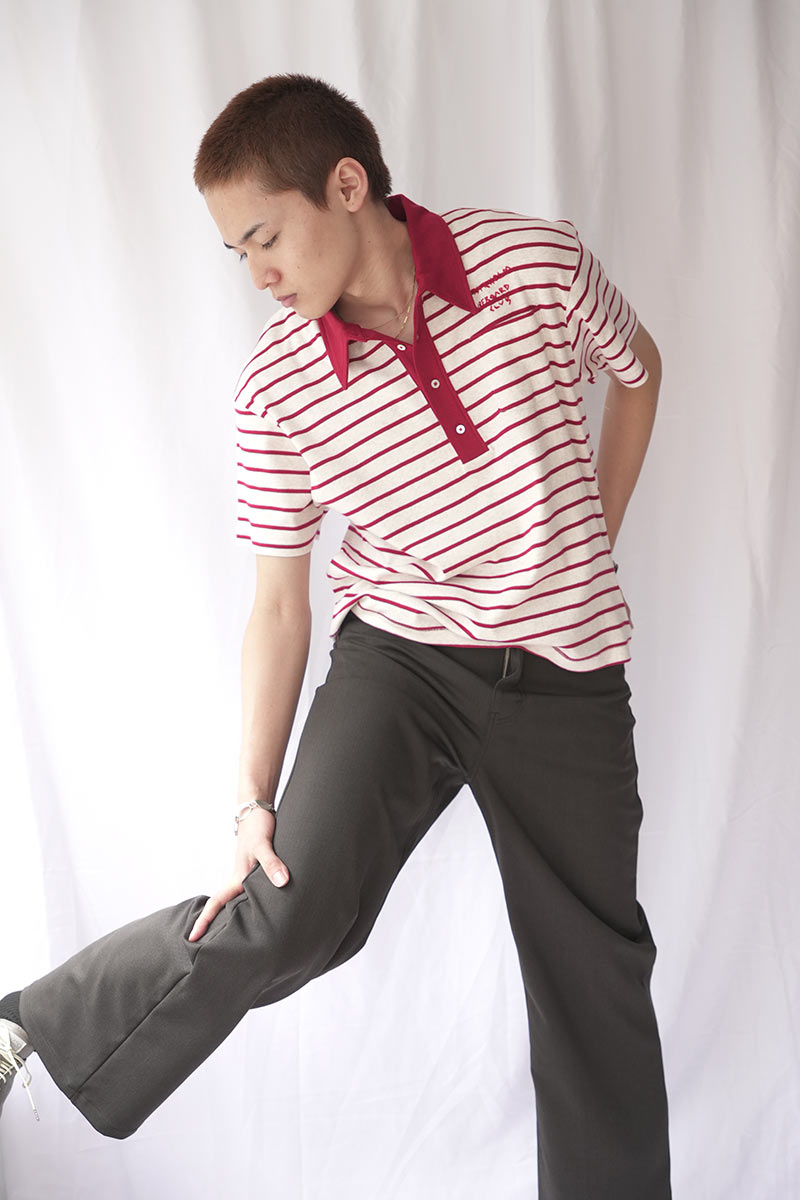 POCKET POLO / RED STRIPE