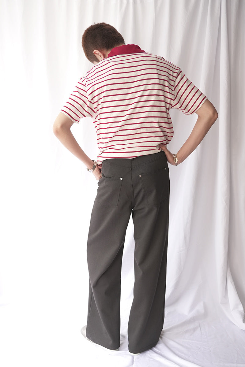 POCKET POLO / RED STRIPE