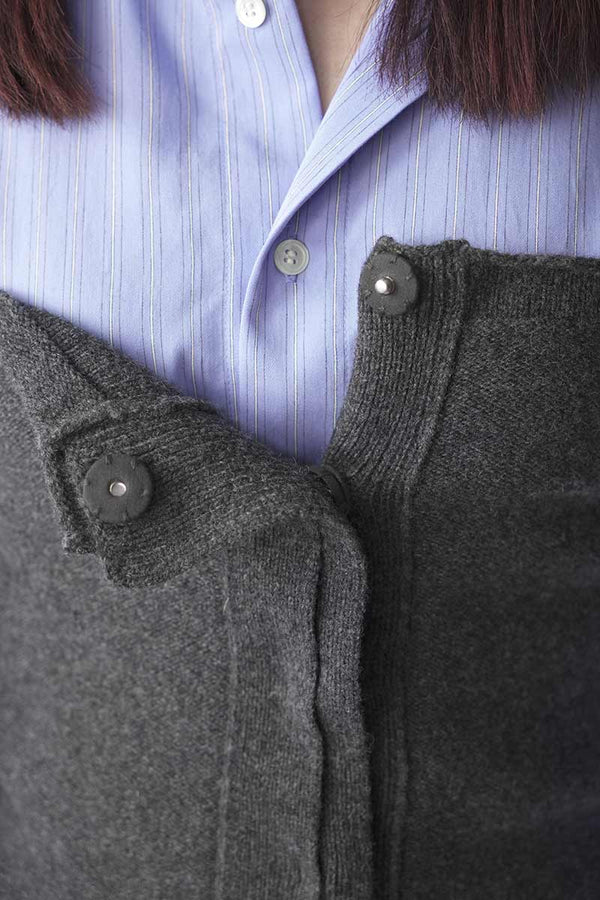 EXTRA FINE MERINO WOOL KNIT TUBE / CHARCOAL [20%OFF]