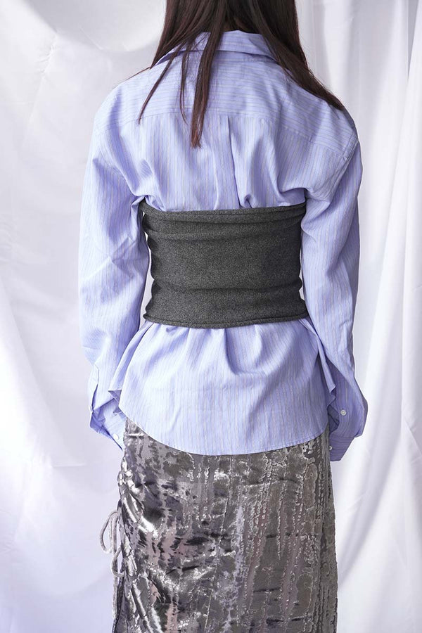 EXTRA FINE MERINO WOOL KNIT TUBE / CHARCOAL [20%OFF]