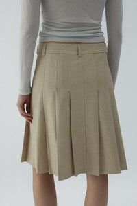 LAI MIDI PLEAT SKIRT / ECRU