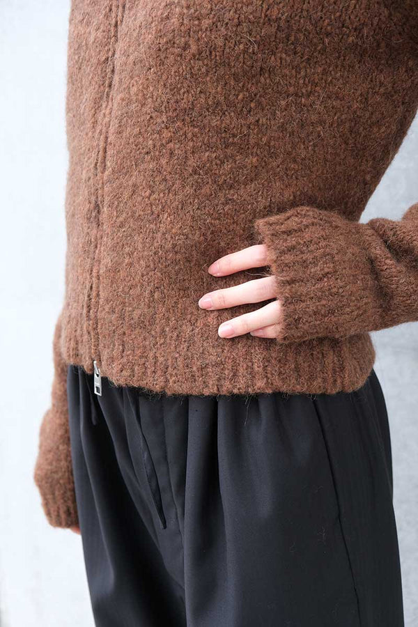 HASTA LUEGO ZIP SWEATER / BROWN