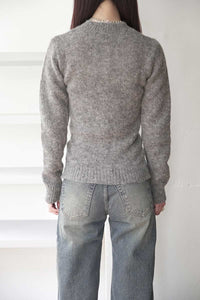 PALOMA WOOL | DOVE BUTTON CARDIGAN / GREY ダメージデザインボタン