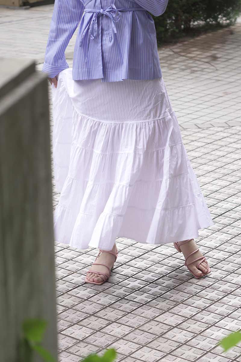 LONG ETOILE SKIRT / WHITE [20% OFF]