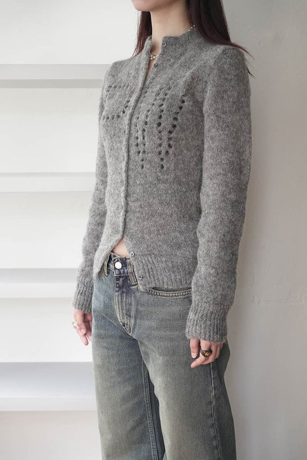 DOVE BUTTON CARDIGAN / GREY