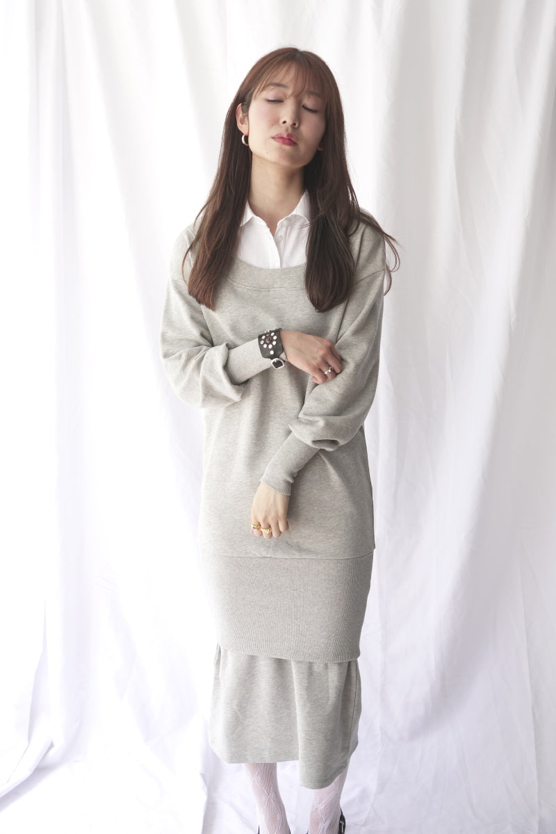 BELDA SWEAT DRESS / GREY