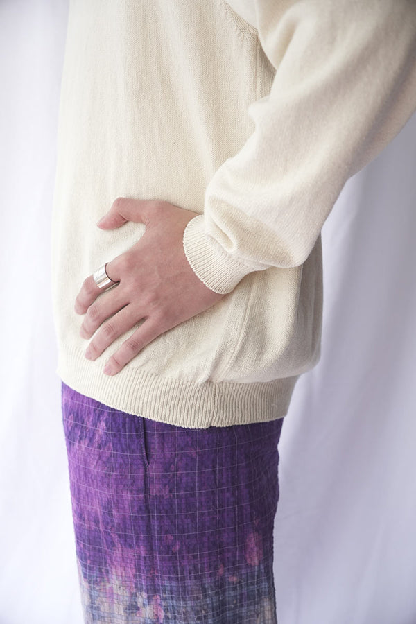 BUTTON LESS POLO SHIRT COTTON CASHMERE / IVORY [神戸店]