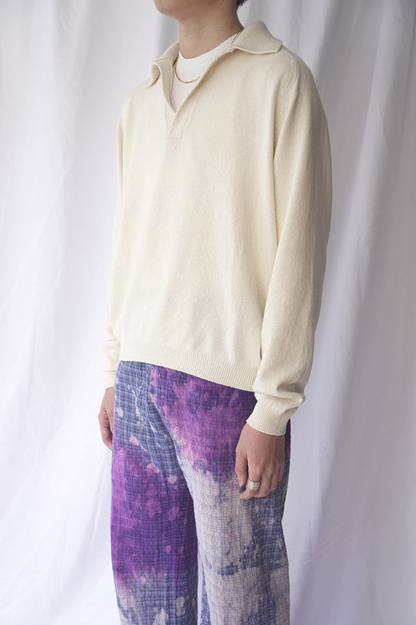 BUTTON LESS POLO SHIRT COTTON CASHMERE / IVORY [神戸店]