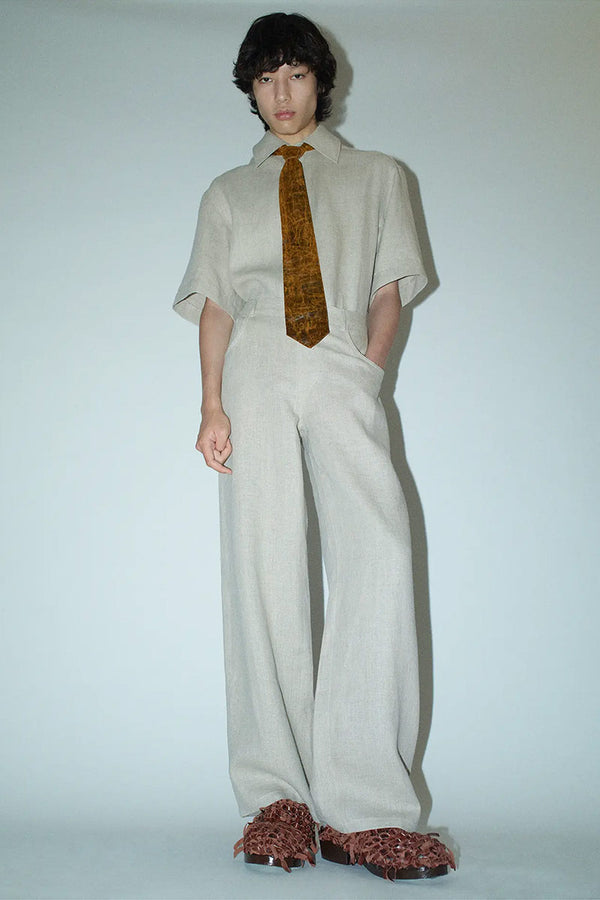MOB TIE / FAUX LEATHER BROWN