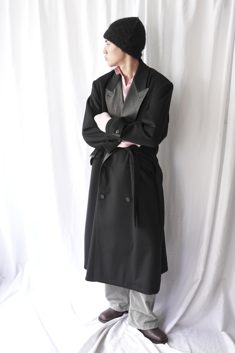 CASHMERE GOTHAM CHESTER COAT .16 / BLACK
