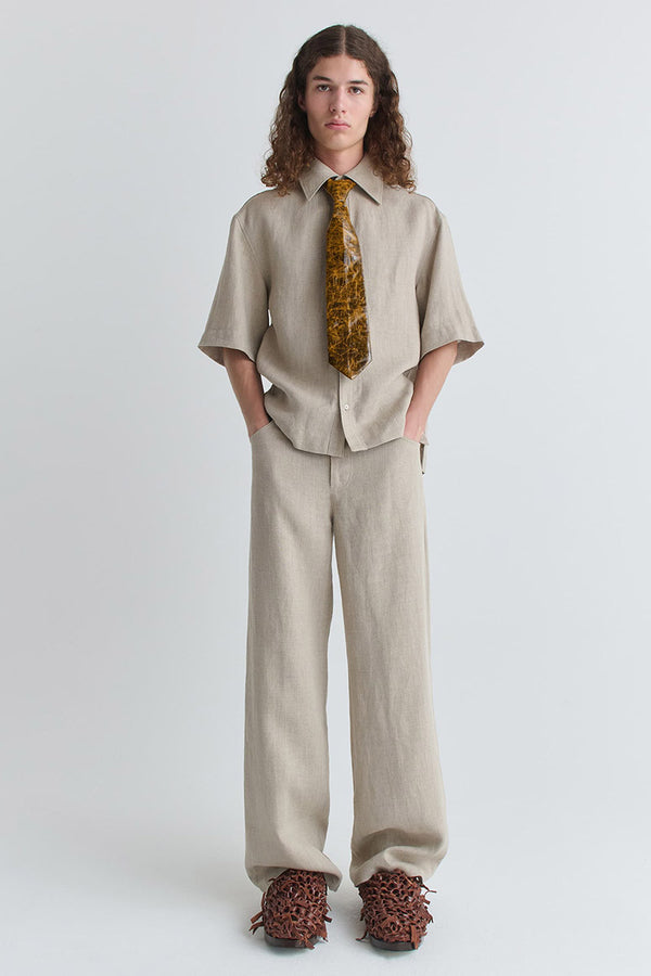 MOB TIE / FAUX LEATHER BROWN