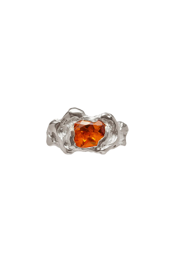 OLA RING / 925 STERLING SILVER-NATURAL ORANGE CITRINE