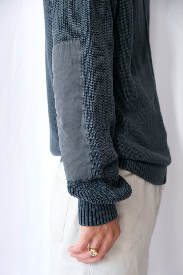 VOY ZIP-UP SWEATER / WASHED BLACK