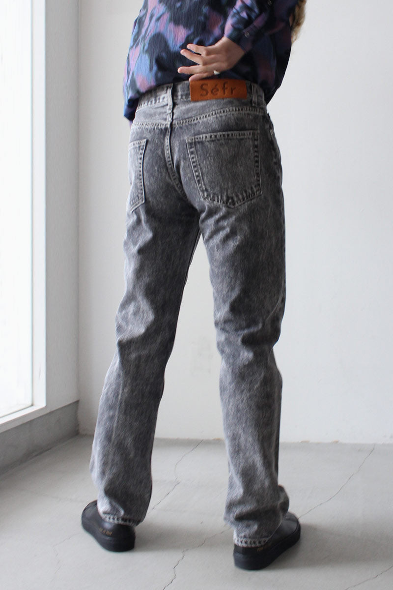 STRAIGHT CUT JEANS / MARBLE WASH