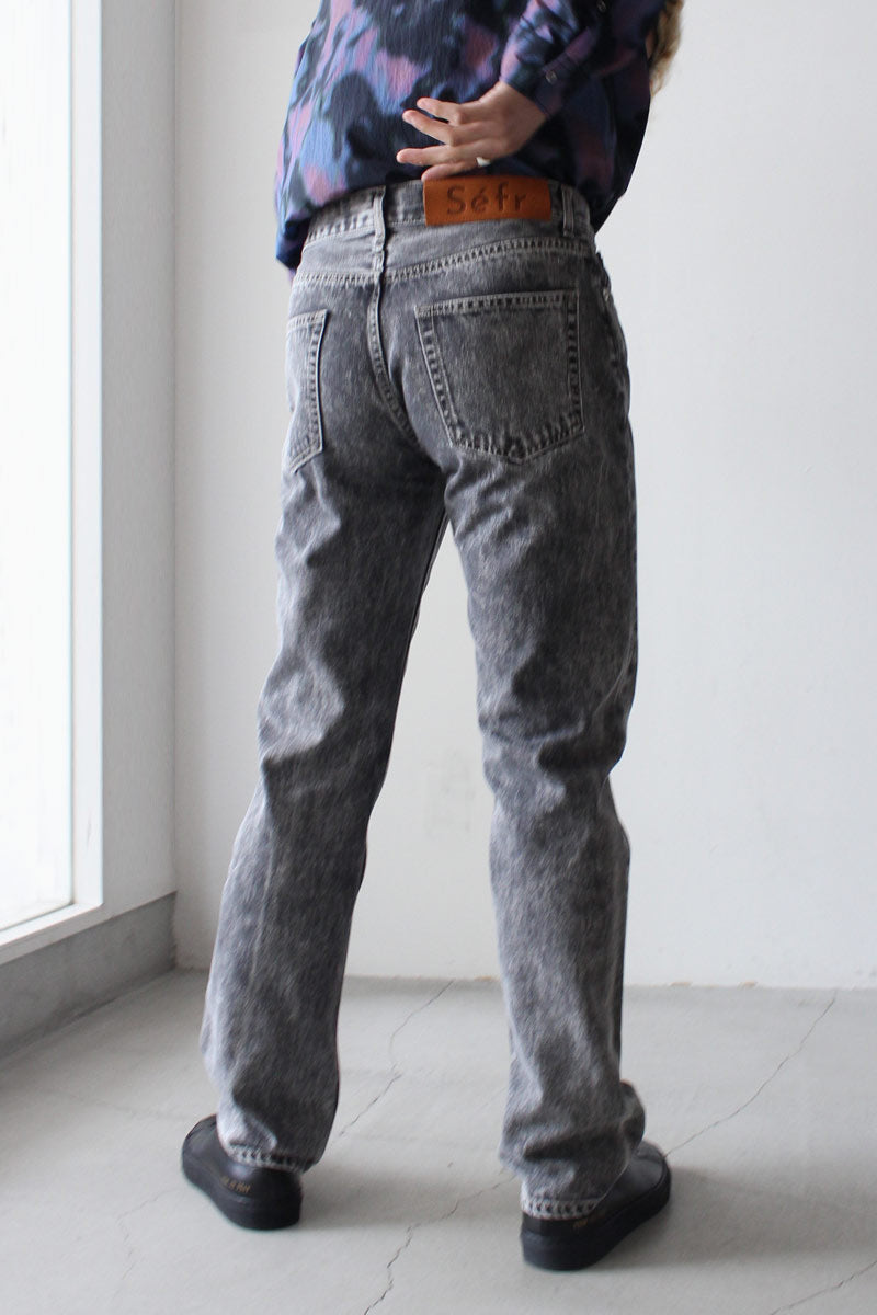 STRAIGHT CUT JEANS / MARBLE WASH [50%OFF]