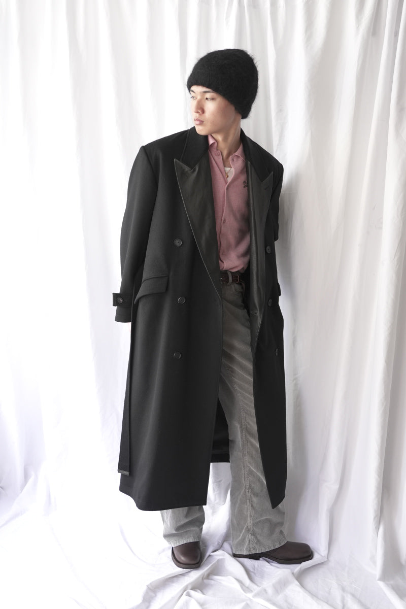 CASHMERE GOTHAM CHESTER COAT .16 / BLACK